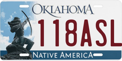 OK license plate 118ASL