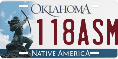 OK license plate 118ASM
