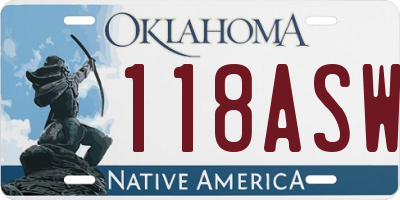 OK license plate 118ASW