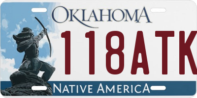 OK license plate 118ATK