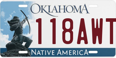 OK license plate 118AWT