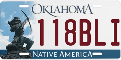 OK license plate 118BLI