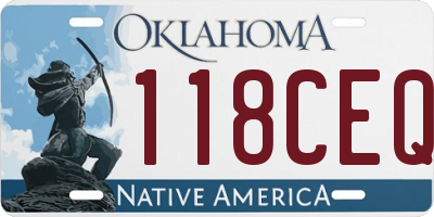 OK license plate 118CEQ