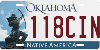 OK license plate 118CIN