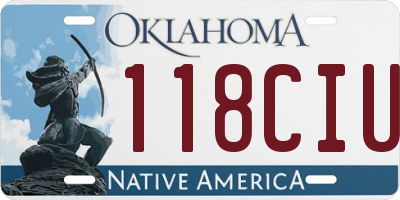 OK license plate 118CIU