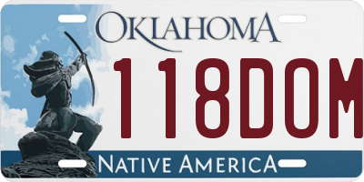 OK license plate 118DOM