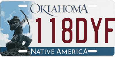 OK license plate 118DYF