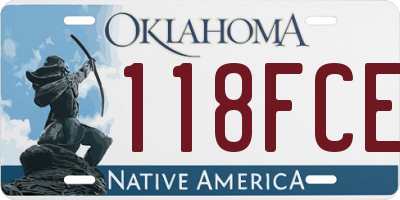 OK license plate 118FCE