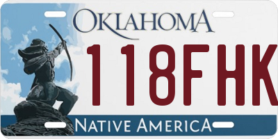 OK license plate 118FHK