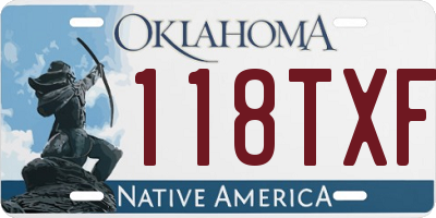 OK license plate 118TXF