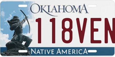OK license plate 118VEN