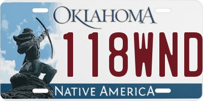 OK license plate 118WND