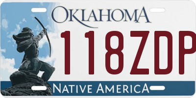 OK license plate 118ZDP