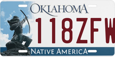 OK license plate 118ZFW