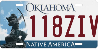 OK license plate 118ZIV