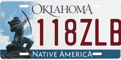 OK license plate 118ZLB