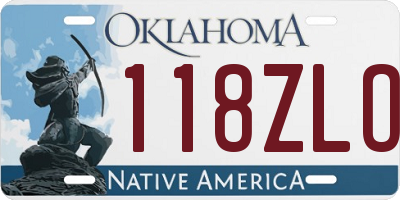 OK license plate 118ZLO