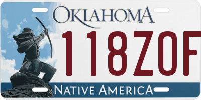 OK license plate 118ZOF