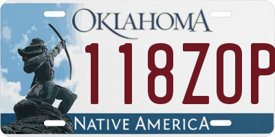 OK license plate 118ZOP