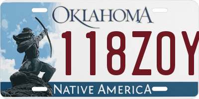 OK license plate 118ZOY