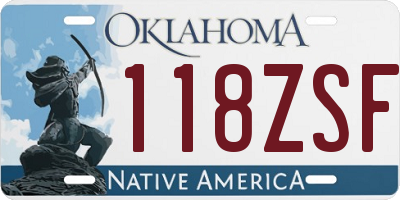 OK license plate 118ZSF