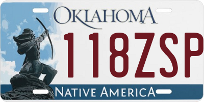 OK license plate 118ZSP