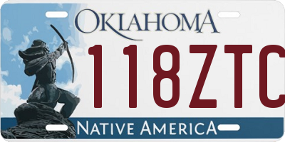 OK license plate 118ZTC