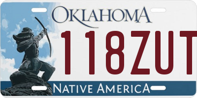 OK license plate 118ZUT