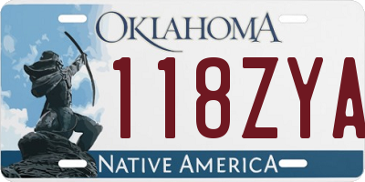 OK license plate 118ZYA