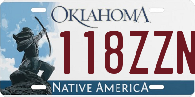 OK license plate 118ZZN