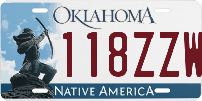 OK license plate 118ZZW