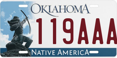 OK license plate 119AAA