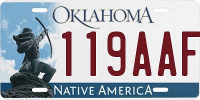 OK license plate 119AAF