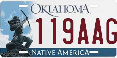 OK license plate 119AAG