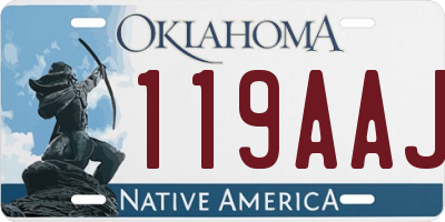 OK license plate 119AAJ