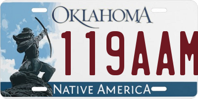 OK license plate 119AAM