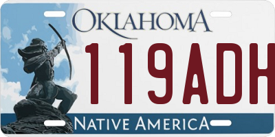 OK license plate 119ADH