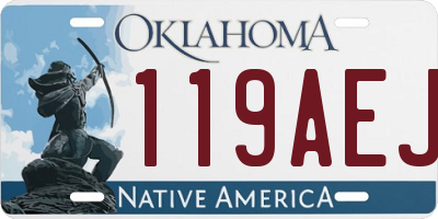 OK license plate 119AEJ