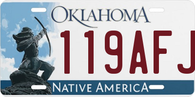 OK license plate 119AFJ