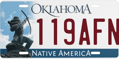 OK license plate 119AFN