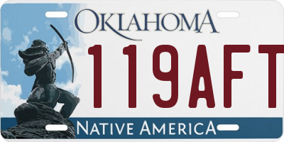 OK license plate 119AFT