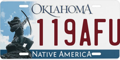 OK license plate 119AFU