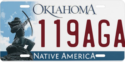 OK license plate 119AGA
