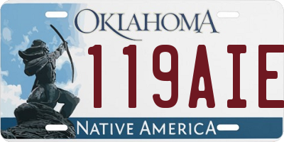 OK license plate 119AIE