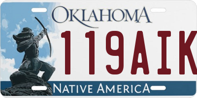 OK license plate 119AIK