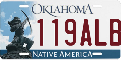 OK license plate 119ALB