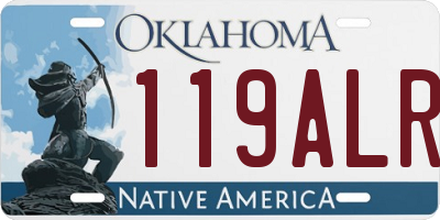 OK license plate 119ALR