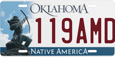 OK license plate 119AMD