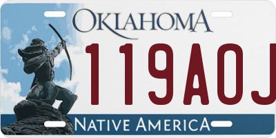 OK license plate 119AOJ