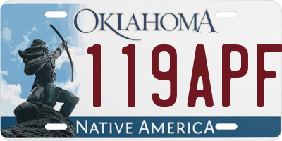 OK license plate 119APF